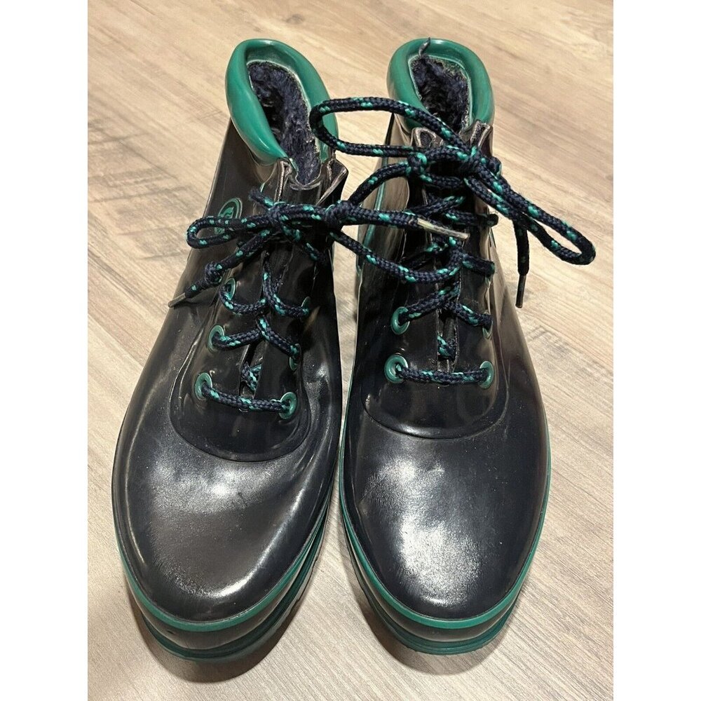 Sporto Duck Waterproof Vintage Fuzzy Boots Thermalite Women’s Size 8 Green/Blue